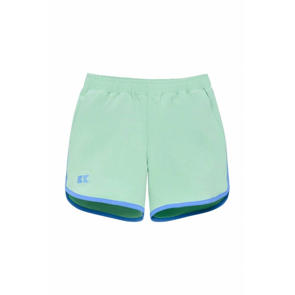 NEW COURTSIDE KIDS kids' retro super short with piping in palm green